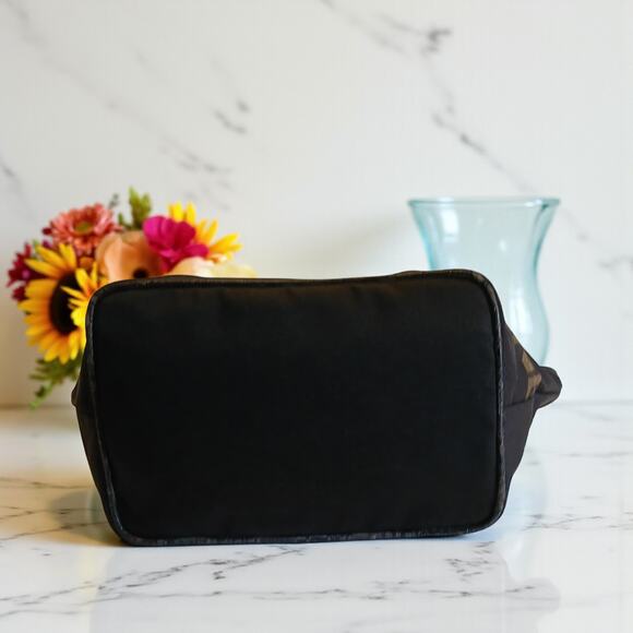 Authentic Fendi Mini Roma Black Canvas Tote Bag Vintage - Picture 5 of 16